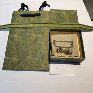 Schicke Buchstaben-Charm-Ohrringe aus 18-karätigem Gold mit Geschenkbox, klassische Kupfer-Ohrstecker für Damen
