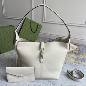 Ny 1: 1 Toppkvalitet 5A Designerväska 763103 Originalartikel All läderhandväska Kvinnors axelväska Mor och barnväska G Riktigt skott Högkvalitativ tillverkare Bucket Bag