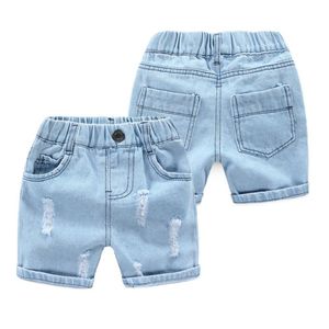 Shorts Sommer Jungen Denim Shorts Mode Loch Kinder Jeans Koreanischen Stil Jungen Lässige Denim Shorts Kinder 2 3 4 5 6 7 8 Jahre alt 230406