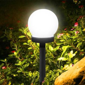 芝生ランプ1PCSソーラーランプLED LAWN LIGHT ROND BOLB LAMP防水ガーデンライトストリートボールライト屋外の芝生ライト