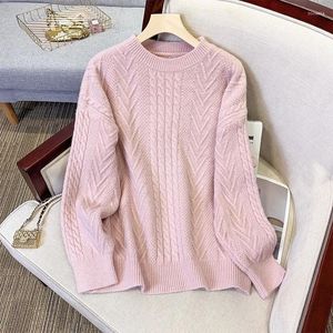 Women's Sweaters Women Sweater 2023 Autumn Winter In Crew Neck Full Sleeve Twist Cable Knitted Pullovers Lady Jumpers Female Loose Knitwear