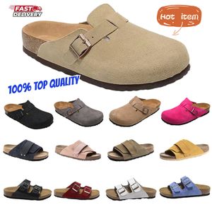 Designer fivela estoque Boston Clogs Sandálias Chinelos Cork designs slides de couroSandálias de praia favoritas Sapatos casuais Birk luxo slide Flip Flop Praia Sapatos casuais