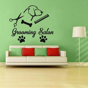 Wall Stickers Dogs Grooming Salon Decal Pet Friend Animals Anime Fiend For Room Decor C491