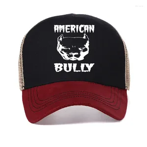 Boll Caps Classic American Bully Baseball Cap Men Kvinnor Justerbar unisex Dog Dad Hat Outdoor Mesh Breattable Trucker Hats