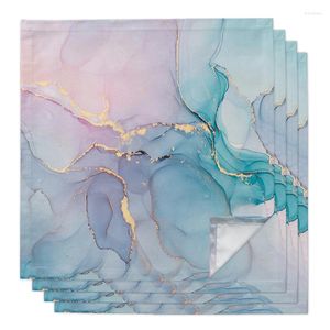 Table Napkin 2Pcs Marble Turquoise Pink Napkins Reusable Dinner Wedding Banquet Decor Cloth Supplies Party Decoration