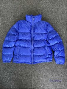 2023 New Men's and Women's Down Jackets Trapstarss Explosions Tide Brand Winter Hot Blue Classic Cotton Coat Thickened Jacket Couple Versatile Coat