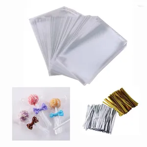 Hediye sargısı 100pcs/lot şeffaf plastik torbalar şeker kurabiye ambalaj açık düz opp çanta çocuklar düğün tatil hediyeleri torbası