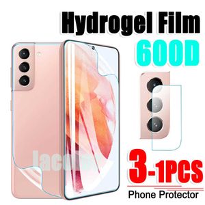 Mobiltelefonskärmsskydd 1-3 st för Samsung Galaxy S21 S22 FE Ultra Plus 5G 4G Camera Glass Back Protector Samsun Hidrogel Film S 21ultra 22ultra 22 21 P230406