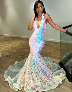 아랍어 ASO 2023 EBI Backless Mermaid Prom 드레스 스팽글 레이스 저녁 공식 파티 두 번째 리셉션 생일 약혼 가운 드레스 Robe de Soiree ZJ3203 ES