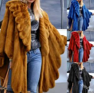 Futra dla kobiet sztuczne futra płaszcza Średnia długie sztuczne futro modne zimowe odzież wierzchnią T231107