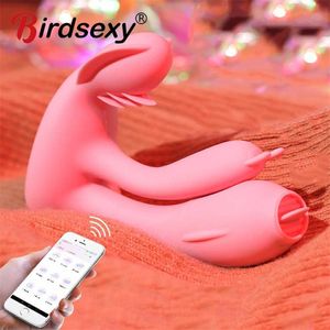 APP Remote Dildo Vibrator Секс-игрушки для женщин G Spot Tpngue Licking Orgasm Bluetooth Женский мастурбатор Вибраторы для взрослых для женщин 221215