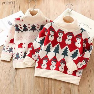 Women's Sweaters IENENS Kids Girl Boy Turtleneck Sweater Winter Tops Coat Autumn Child Warm Loose Knit Pullovers 2-10Y Baby Christmas ClothesL231107