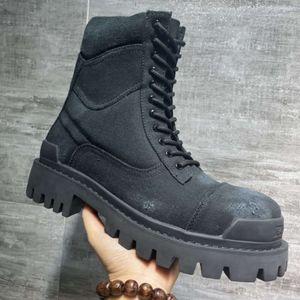 BB Retro Vintage Work Botlar Erkekler Yüksek Üst Ayakkabılar B 23 Alen Tasarımcı Botlar Tuval Kalın Solda Spor Yürüyüş Boot Erkek Moda Motosiklet Botları