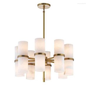 Pendant Lamps Nordic Copper Marble Modern Personality Design Villa Simple European Style Guest Dining Hall Bedroom Model Room Chandelier