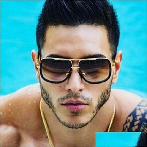 Sunglasses Coodaysuft Oversized Men Women Flat Top Mirror Sun Glasses Square Gold Male Female Eyewear Drop Delivery Fashion Accessori Dhumw