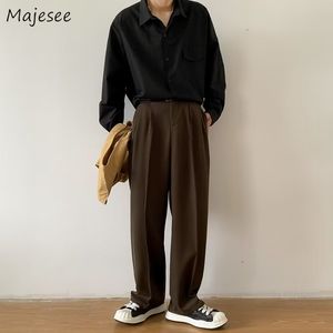 Men s Pants Casual Men Simple Japanese Solid Loose Formal Baggy Streetwear Leisure All match Office Clothing Fashion Trousers Classic 230407