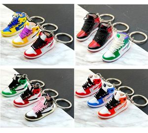 143 Styles Designer 3D Basketball Shoes Model Keychain Plastic Vinyl Stereoskopiska sneakers Keychains for Women Man Kids Bag Poend Gift Sport Shoe Keyring