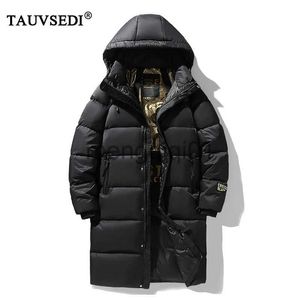 Herrarna ner parkas vinter män avslappnad vindtät huva tjock lång parkas mens puffer svart guld vintage klassiska bombplan jackor manlig överrock utomhus j231107