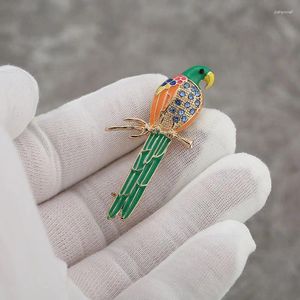 Brooches Q089 BIGBING Fashion Jewelry Golden Branch Crystal Bird Parrot Female Brooch Good Quality