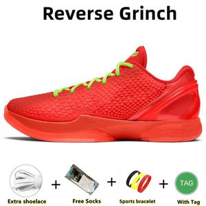 Kobe 6 Protro Reverse Grinch Mens Basketball Shoes Kobes 6s Bright Crimson Black Electric Green FV4921-600 Men Trainers Sports Outdoor Sneakers Shoe 40-46