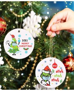 Blanks Sublimation Ceramic Ornament 3inches Ceramic Christmas Ornament Personalized Ceramic Handmade Ornaments for for Christmas Tree Decor for DIY 11.7