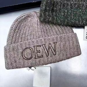 lyxiga loewly beanies designer vinter beanie män och kvinnor mode triangel bokstäver design stickade hattar faller ull keps geometrisk unisex varm skalle hatt