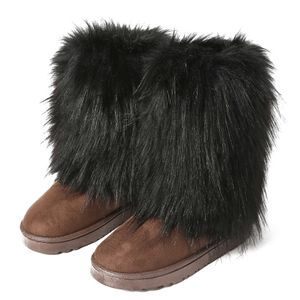 Inverno botas novas mulheres de pele longa inverno y2k picante menina moda sola grossa meados comprimento imitação neve