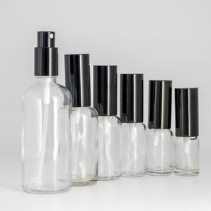 Bottiglie spruzzatrici di vetro vuote all'ingrosso 10ml 15ml 20ml 30ml 50ml 100ml Contenitore cosmetico trasparente