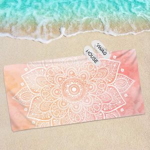 Fashion Factory Direct Supply 70*140 Microfiber Mandala Series Beach Printing Beach Handduk Rundband Tassel