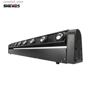 Moving Head Lights SHEHDS Stage Light DMX LED 8x12W RGBW 4in1 Moving Head Light Hot Wheel Infinite Rotating LED Beam Stage KTV DJ Party Wedding Q231107