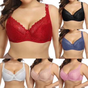 Reggiseno intimo grande e sottile da donna per abbigliamento da yoga, regolabile, trasparente, traspirante, in pizzo, a basso supporto sportivo