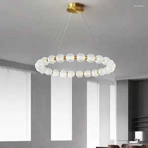 Żyrandole nowoczesna dioda do jadalni mieszkalna sypialnia luksusowa akrylowa kula wiszące lampy wisiorki