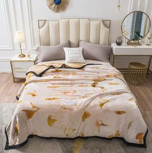 Top All-match Thickened Mink Fur Fabric Double Flannel Air Conditioning Blanket Bed Sheet Raschel Sofa Cover Blanket