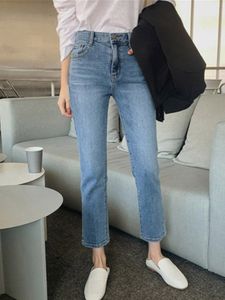 Dżinsowe dżinsy wysokie kieszonkowe dżinsy damskie damskie niebieskie czarne damne dżinsowe spodni pranie spodni ulicznych odzież dżinsy 230407