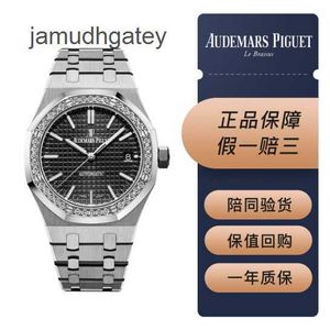 AP Szwajcarskie luksusowe zegarki na nadgarstki Royal Oak Series 15451st Precision Steel Oryginalne diamentowe czarne tarcze męskie i damskie unisex moda sporty biznesowe maci yag8