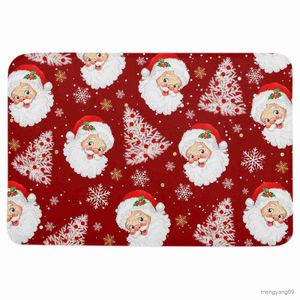 Decorações de Natal Natal Inverno Vermelho Papai Noel Capacho Decorações para Casa Tapete Navidad Ornamento Presentes de Ano Novo Decoração de Festa de Natal Tapete R231107