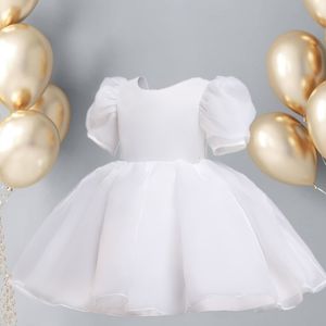 Girl's Dresses Girls' Flower Dress Children's Bride Wedding Dress White First Communication Ball Dress Elegant Girls' Boutique Party Dress 230406