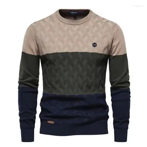 Maglioni da uomo Serige Park Maglione pullover di lusso con giunzione a diamante e fiocco autunno e inverno Top in cotone di alta qualità