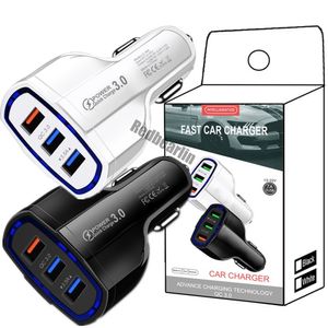 35W 7A 3.1A snabb snabb laddning 3 USB -portar Billaddare Fordon Bil Chargers Power Adapters för iPhone 13 14 15 Pro Max Samsung Tablet PC Mp3