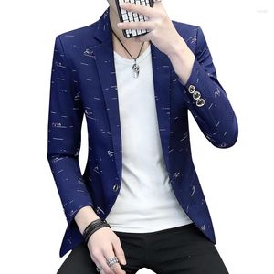 Men's Suits 2023 Autumn And Winter Slim M-6XL Suit Large Size Trend Printing Jacket Night Field Top