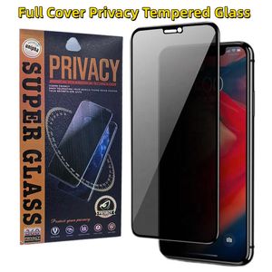 Privacy Protezione schermo in vetro temperato anti-spia a copertura totale per iPhone 15 14 13 12 11 Pro Max XS 8 Samsung S22 S23 Plus A04E A14 A24 A34 A54 A13 A23 A33 A53 A73 Pacchetto carta