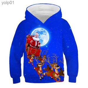 Męskie bluzy bluzy chłopcy dziewczęta bluzy mikołaj 3d druk jesienna chłopiec dziewczyna bluzy bluzy dzieci pullover dziecięce odzież hristmas prezenty topsl231107