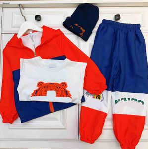 Luxo crianças tracksuits outono conjunto designer roupas de bebê tamanho 100-160 zíper jaqueta em torno do pescoço camisola calças de malha chapéu nov05