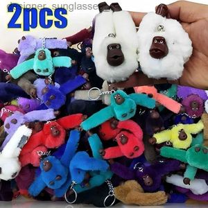 Keychains Lanyards 1/2pcs Plush Monkey Keychain Gorilla Backpack Pendant Long Arm Animal Bag Pendants Key Ring Decoration Couple Birtay GiftsL231107