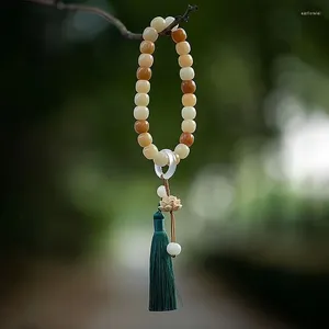 Collana orecchini set puro seme naturale giada bianca radice di Bodhi corda a mano anello da corsa braccialetto da uomo disco perlina Buddha