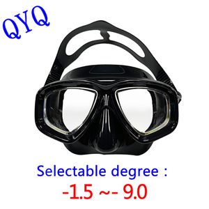 Divmasker Officiell äkta QYQ Snorkling Mask Optical Myopia Lens passar vuxen Universal Free Diving Equipment 230406