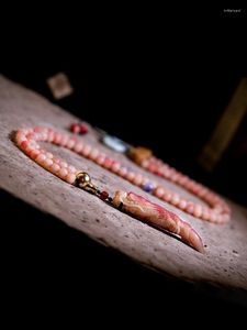 Halsbandörhängen Set Natural Full Blood Bone 108 Buddhist Pärlor Kvinnor och mäns armband snidande radband