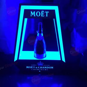 Wholesale LED Lighted Moet Chandon Champagne Bottle Glorifier EUR Reflect Fulcolor Rechargeable Whisky Vodka Tequila Sign Display For NightClub Wedding Events