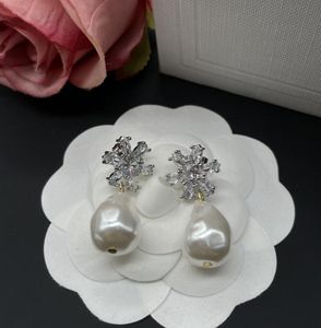 sploat w kształcie serca kryształ kryształ perłowy biżuteria kolczyk luksusowy projektant marki biżuterii