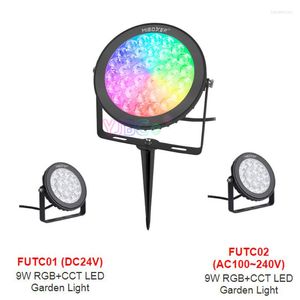 Miboxer 9W LED LED LAGN LIGHT RGB CCT GARDEE Водонепроницаемый IP66 Outdoor Lighting FUTC01 24V FUTC02 110V 220V